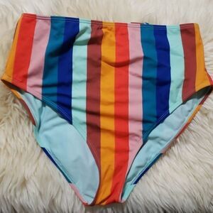 Unbranded women's High Waisted Bikini Bottom multi coloured medium